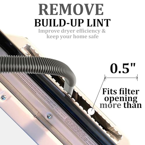 Fullclean Dryer Vent Cleaner Hose Vacuum Attachments for Dyson GEN5 V15 V15s V12 V11 V10 V9 V8 V7 Detect Absolute Cyclone Outsize Slim Vacuum Cleaner Nozzle Crevice Flexible Lint Removal Tool - style: Dryer Hose Gray