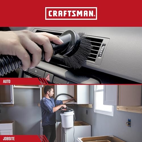 CRAFTSMAN CMXZVBE38610 1-1/4 in. Dusting Brush Wet Dry Vac Attachment, Industrial-Grade Shop Vacuum Accessory for Cleaning Stubborn Debris, Fits 1-1/4 in. Hose Diameter - size: Dusting Brush