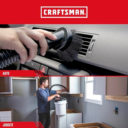 CRAFTSMAN CMXZVBE38610 1-1/4 in. Dusting Brush Wet Dry Vac Attachment, Industrial-Grade Shop Vacuum Accessory for Cleaning Stubborn Debris, Fits 1-1/4 in. Hose Diameter - size: Dusting Brush