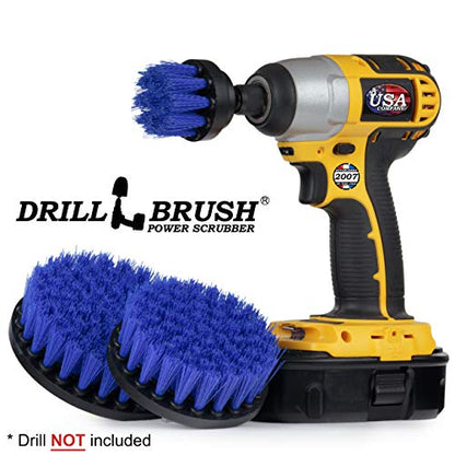 Kayak - Canoe - Yacht - Raft - Drill Brush - Boat Accessories - Fiberglass - Hull Cleaner - Cleaning Supplies - Pond Scum, Oil Residue, Weeds, Barnacles, Oxidation - Spin Brush Kit - color: Blue