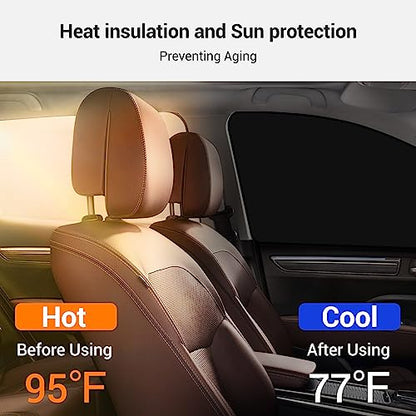 ZATOOTO Car Window Sun Shades Covers - 4 Pcs Magnetic Privacy Side Sunshades Blackout Auto Camping Curtains Accessories for Sleeping Family and Women Men Kids Baby - color: Front Back-4