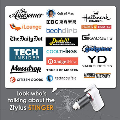 Ztylus Stinger Car Vehicle Emergency Escape Tool: Life-Saving Multi-Tool, Spring Loaded Window Breaker Punch, Seat Belt Cutter (1x White Stinger) - color: White 1 Pc