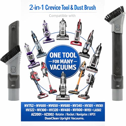Qualtex 2 in 1 Duster Crevice Tool Compatible with Shark NV752, NV600, NV650, NV680, NV340, HV301, HV322, HV300, HV320, NV480, NV800, NV151, LA502, AZ2001, HZ2002