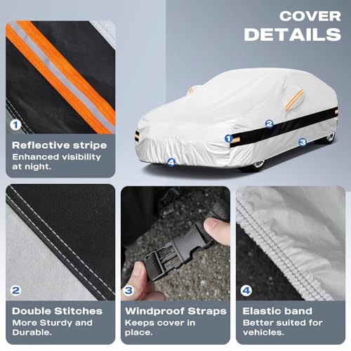 10 Layers Car Cover Custom Fit for BMW 4Series (2013-2026) F32, F33, F36, G22, G23, G26, Waterproof All Weather for Automobiles, Outdoor Full Cover Sun Dust Rain Protection with Cotton. Silver - size: Custom Fit for BMW 4-Series