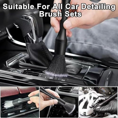 8PCS Car Detailing Brush Set, Car Detailing Brush, Soft Car Cleaning Brush, Suitable for Cleaning Car Interiors, Including Air Vents, Center Console, Seat Gaps, and More - color: 8pc Black White Brown Upgraded