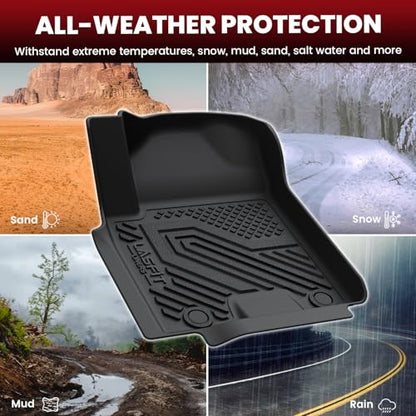 LASFIT Floor Mats for Nissan Armada/Infiniti QX80 2024 2023 2022 2021 2020 2019 (Only Fits for 8 Seats, Bench Seats), All Weather TPE Custom Fit Floor Liners for 2019-2024 Armada/QX80 Car Mats - size: 1)for Nissan Armada & Infiniti Qx80 | 2019-2024