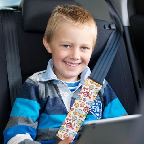 BAOZOON 4 Pcs Sublimation Blanks Car Seat Belt Pads Cover Heat Transfer Neoprene Replacement Shoulder Strap Pads Blank Car Seatbelt Shoulder Pads Strap Cover for Kid - size: 8.66 x 7.48 x 0.12 Inches(Kid)
