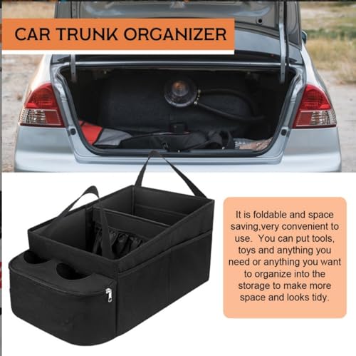 Car Front Seat Organizer for Between Seats, Multi-Compartment Storage Caddy with Dual Cup Holders, Detachable Divider, 600D Oxford Cloth, Road Trip Essentials, Black - size: Double cup holder