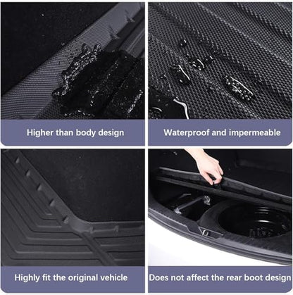 Elsetyler Custom Fit for Cargo Liner Mercedes-Benz GLK 2008-2015 - Black TPE All Weather Heavy Duty Waterproof Rear Cargo Tray Trunk Floor Mat Protector - color: Mercedes-Benz GLK 2008-2015