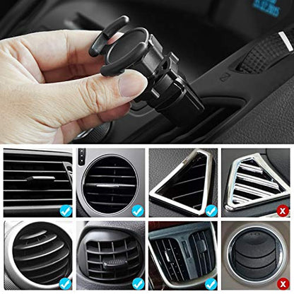 360 Air Vent Mount Phone Holder with Adjustable Switch Lock for Popsocket with 360 Degree Rotation Compatible with Any Smartphone