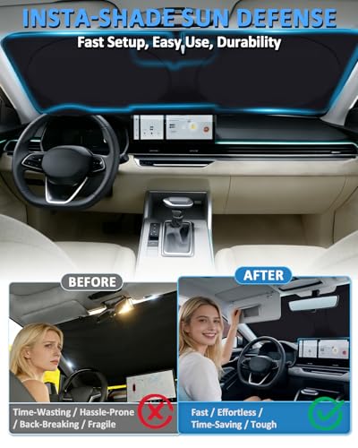 Sun Shade for XT4 Windshield Sunshade Custom Fit Cadillac XT4 2019-2024 2025 Foldable Front Window Cover UV Bloker Sun Visor Sunscreen Protector Keep Car Cool - size: Fit Cadillac XT4 19-26