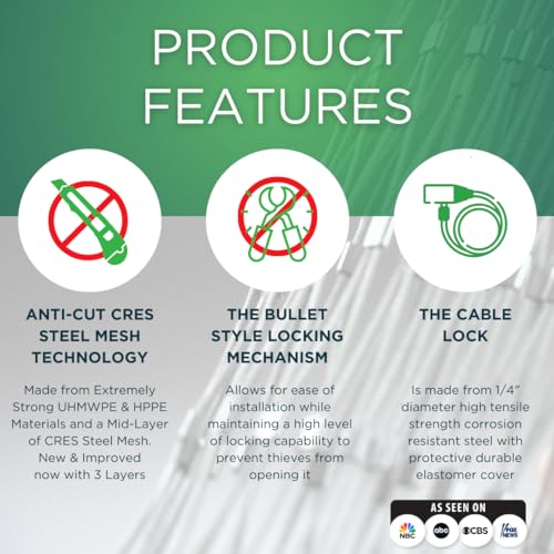 New & Improved ProKevLock Vehicle Side Mirror Covers Set with Anti-Theft Lock, UHMWPE, HPPE, 304 CRES Steel Mesh, Fits all Vehicles & Most Pickup Trucks, Protection from Ice, Bird Droppings, Version 3 - size: 16 x 9 x 5 Inches