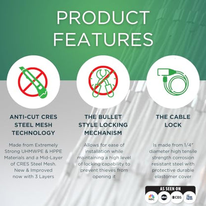 New & Improved ProKevLock Vehicle Side Mirror Covers Set with Anti-Theft Lock, UHMWPE, HPPE, 304 CRES Steel Mesh, Fits all Vehicles & Most Pickup Trucks, Protection from Ice, Bird Droppings, Version 3 - size: 16 x 9 x 5 Inches
