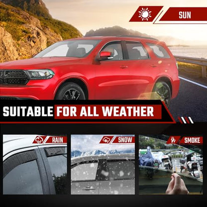 in-Channel Rain Guards Fit for Dodge Durango 2011-2025 Black Extra Durable Shatterproof Side Window Deflectors, Window Visors, Wind Deflectors - 4 PCS - size: Fit for Dodge Durango 2011-2025 in Channel