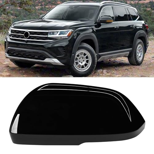Moonlinks Compatible with Volkswagen Atlas 2018-2025/Atlas Cross Sport 2020-2025 Left Driver Mirror Cover Replacement,Glossy Black Left Side Clip-on Mirror Cap Replaces for 3CN-857-537-GRU - color: Left Black