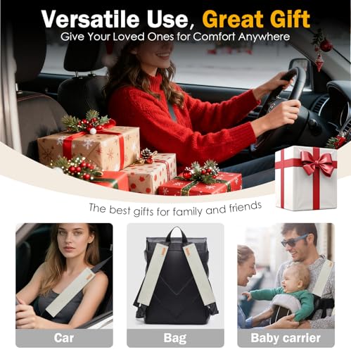 2-Pack Seat Belt Covers, Universal Car Seat Belt Pads Protector for Comfortable Driving, Relief Neck & Shoulder Pain, Fits All Cars & Backpack Straps (05-White) - color: 05-White