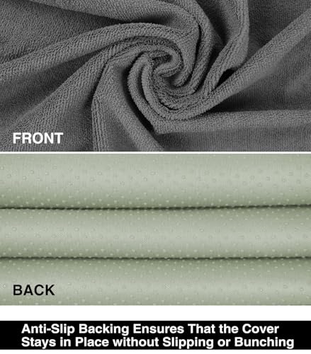 VSHIELD Waterproof Towel Car Seat Cover, Sweatproof Non-Slip Seat Protector, Universal Fit for Front Bucket or Rear Bench Seat of Cars, SUVs, Vans, Trucks, Compatible with Airbags and Armrests - color: Gray