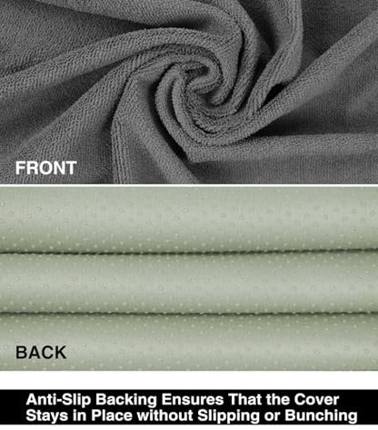 VSHIELD Waterproof Towel Car Seat Cover, Sweatproof Non-Slip Seat Protector, Universal Fit for Front Bucket or Rear Bench Seat of Cars, SUVs, Vans, Trucks, Compatible with Airbags and Armrests - color: Gray