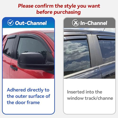 Window Visors Rain Guards for 2002-2008 Dodge Ram 1500 Regular Cab, Out-Channel Window Vent Wind Deflectors Visors Shades for 2003-2009 Ram 2500 3500 Standard Cab - size: 2002-2008 ram 1500 standard cab