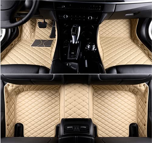 Custom Making Car Floor Mats for 95% Sedan SUV Sports Car Full Coverage Cute Men Women Pads Protection Non-Slip Leather Floor Liners (Beige) - color: Beige