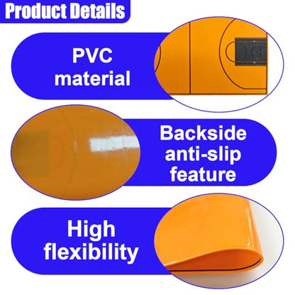 Car Dashboard Anti-Slip Pad, 10.55'' x 5.82'' Universal Sticky Gel Adhesive Mat, Multifunctional Auto Interior Gripping Mat for Phones/Sunglasses/Keys/Coins/GPS/Electronic Devices(Basketball) - size: Basketball