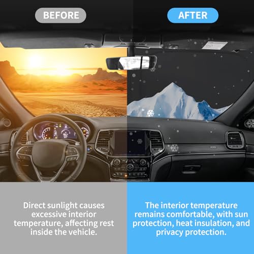 8 PCS Car Window Shades for Jeep Grand Cherokee 2011-2021 Accessories, UV Heat & Privacy Protection, Foldable Thickened Full Set Windshield Side Rear Window Sun Shade Covers for Camping Napping - size: for Jeep Grand Cherokee 2011-2021