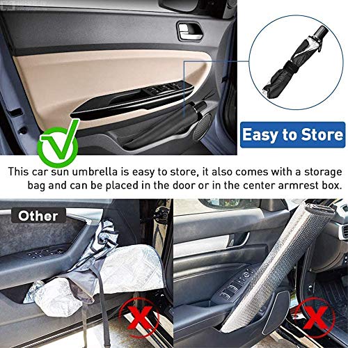 Sedan SUV Car Sun Shade for Windshield UV Rays and Heat Sun Visor Protector,Foldable Windshield Sun Shade Umbrella,Keep Car Cool,Easy to Use/Store,57''x 31'' - size: 57*31 inches