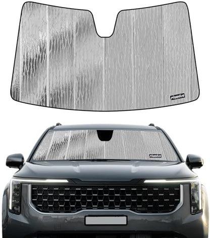 Pigenius Windshield Sun Shade for Kia Carnival 2021-2026,Gas Models Only, Not Hybrid, Reversible Silver/Black - size: For Kia Carnival 2021-2025