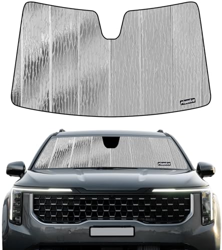 Pigenius Windshield Sun Shade for Kia Carnival 2021-2026,Gas Models Only, Not Hybrid, Reversible Silver/Black - size: For Kia Carnival 2021-2025