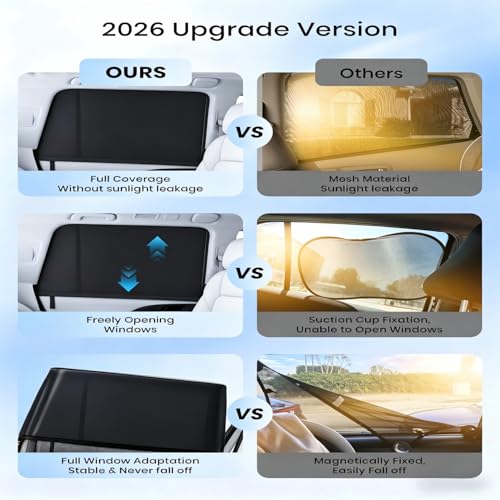 Doogoocoo Car Window Shades for Baby, [100% UV Block & Ice-Crystal Cooling] Breathable Car Shade for Back Window Universal Fit for SUV, Sedan, 2 Pack, Privacy & Safety (Large) - size: Large
