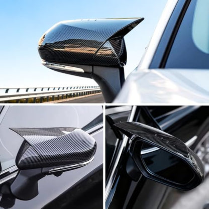 MAXDOM Side Mirror Caps Compatible with Toyota Camry (Carbon Fiber Pattern-Ox Horn Style, 2018-2025) - color: Carbon Fiber Pattern-Ox Horn Style
