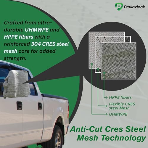 HD-MirrorLock for Heavy-Duty Trucks, Vehicle Side Mirror Covers Set, Anti-Theft Lock, UHMWPE, HPPE, 304 CRES Steel Mesh, Fits Most Pickup Trucks, Protection from Ice (16 x 14 x 6 Inches) - size: 16 X 14 X 6 Inches