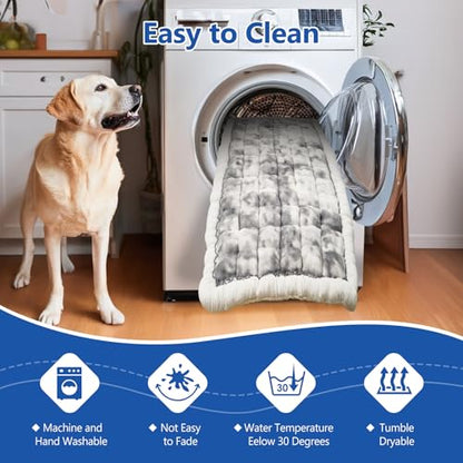 Thickened Dog Bed for Car Back Seat, Upgraded Bottom Non-Slip，Fits Hard Bottom car seat Cover for Dogs, Premium Mixed Color ，Dog Car Seat Cover - color: Grey-white