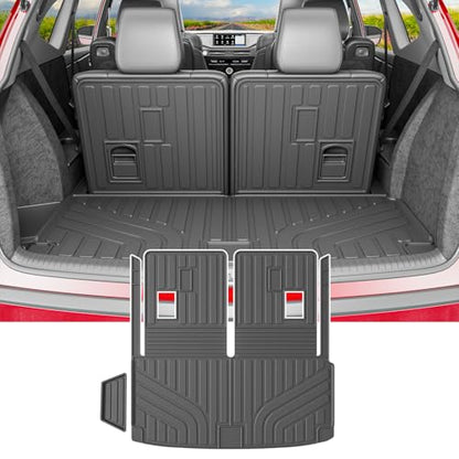 powoq Cargo Mat Compatible with 2022-2026 Acura MDX Trunk Mat with Backrest Mat Cargo Liner Back Seat Protector TPE Replacement for 2022-2026 Acura MDX Accessories (Trunk Mat with Backrest Mats) - size: Compatible With Acura Mdx | 2022-2026
