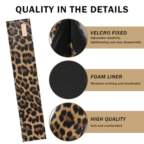2-Pack Seat Belt Covers, Universal Car Seat Belt Pads Protector for Comfortable Driving, Relief Neck & Shoulder Pain, Fits All Cars & Backpack Straps (Leopard) - color: Leopard