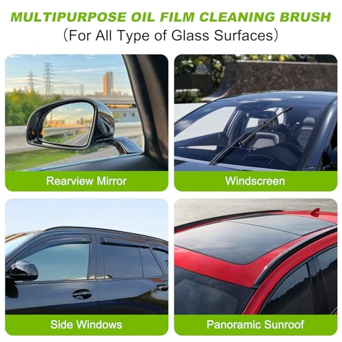 Oil-Free Car Glass Brushes, Upgrade 2.0 Clear Vision Glass Cleaner, Oil Film Cleaning Brush for Automotive Windows, Clearvision Cars Windshield Cleaner Tool, Universal Cleaning Wipe Board (2 SET)
