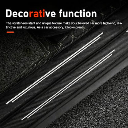 4 PCS Car Door Sill Protectors, Door Edge Step Dust Shield Strips, Automotive Rubber Scratch Resistant Entry Sill Guards, Universal for Most Cars