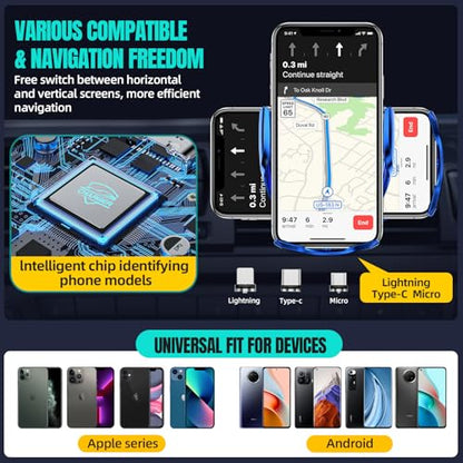 Wireless Car Charger, MAX 15W Fast Charging Auto Clamping, Sensing Phone Holder Mount, fit for iPhone 16 15 14 13 12 Pro Max Xs X, Samsung Galaxy S24 Ultra S23 S22 S21 S20 Note 20 (3-Blue) - color: 3-Blue