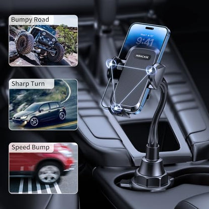 Miracase Cup Holder Phone Mount - Universal Gooseneck Adjustable Car Cell Phone Mount for iPhone, Samsung, Google and All 4.0-7.2 inches Smartphones - style: Gooseneck