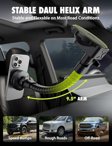 Bracketron MagAlign X Pro - Magsafe Car Phone Mount for Truck with Flexible Arm for Dashboard & Windshield - Magnetic Phone Holders for Your Car for iPhone 17 Pro Max 16 15 14 13 12 Plus