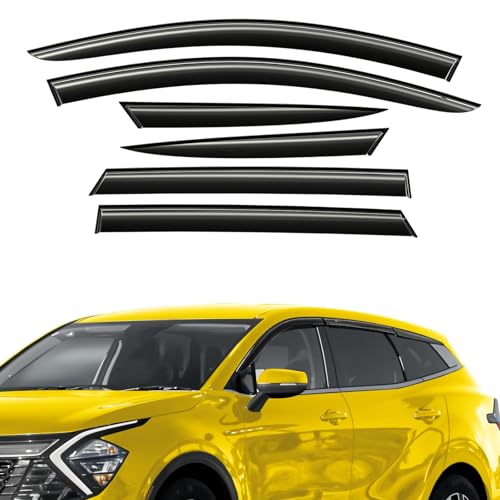 Extra Durable Window Deflectors Tape-On Window Visors Rain Guards Fit for Kia Sportage 2023-2026, Sun Visors, Wind Vent for Shades, Exterior Car Accessories - 6 pcs.AG0205 - color: For Kia Sportage 23-26