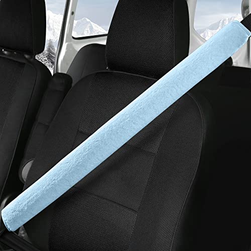 LACDL Extra Long Seatbelt Covers Super Soft Furry for Adults Kids Women & Men, Thick Plush Full Car Seat Belt Strap Cushion, Fluffy Shoulder Pad Protector, Auto Interior Accessories, 1pc, Blue, 39.5in - color: Blue, size: 39.5in - 1pc