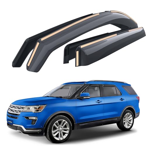 Goodyear Shatterproof in-Channel Window Deflectors for Ford Explorer 2011-2019, Rain Guards, Window Visors for Cars, Vent Deflector, Car Accessories, 4 pcs - GY003435LP - color: For Explorer 11-19