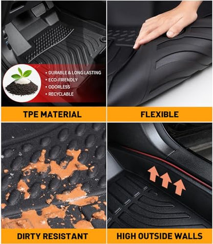 Car Floor Mats Replacement for Chevrolet Cruze 2016-2019 (Not Fit 2016 Cruze Limited) Heavy Duty TPE Liner Custom Fit All Weather Waterproof Protection Full Set Coverage Carpets Accessories - size: Floor Mats for Cruze 2016-2019