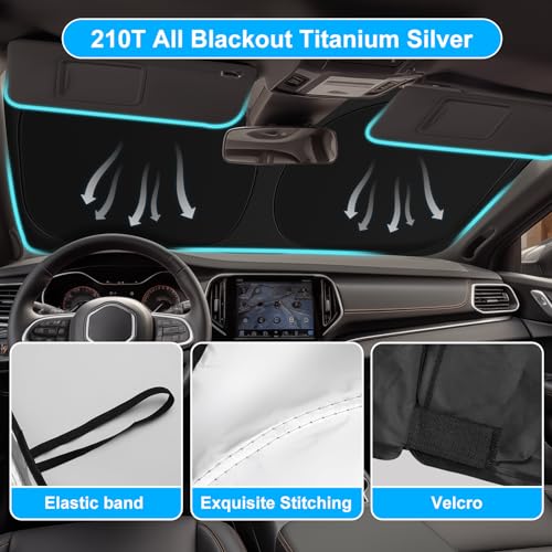 Car Windshield Sun Shade for 2014-2025 2026 Jeep Cherokee Sun Shade for Trailhawk Overland Limited Latitude Altitude Accessories Front Window Sunshade Sun Visor Windshield Cover UV Block - size: For 2014-2026 Jeep Cherokee