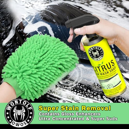 Wontolf CWK188 Car Wash Kit with Foam Gun, Car Wash Soap, Interior Detailer Cleaner, Wheel Cleaner, Car Care Cleaning Detailing Kit for Cars Trucks RVs SUVs Motorcycles (Works w/Garden Hose), 10 Items - size: 1.6 Fl Oz (Pack of 10)