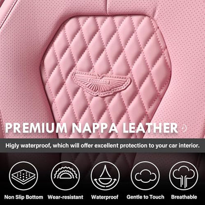 Coverado Seat Covers, Car Seat Covers Front Seats, Pink Car Seat Covers, Waterproof Auto Seat Covers, Seat Cushion, Front Seat Covers Leatherette Car Seat Protector Universal Fit Most Cars - color: Pink, size: FrontPair
