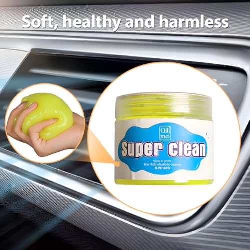 Car Cleaning Gel, Reusable Vehicle Air Vent Crevice Detailing Putty, Automotive Interior Detail Slime Cleaner Removal Tool Kit Accessories, Universal for SUV, Sedan, Truck (Yellow) - color: Yellow