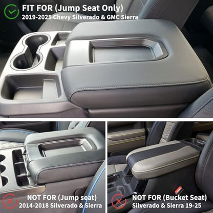 Zxiaochun Center Console Organizer Tray for 2019-2025 2026 Chevy Silverado/GMC Sierra 1500 & 2020-2026 Silverado/Sierra 2500HD 3500HD, Armrest Box Storage Tray (Split-Bench Folding Seat ONLY)-2PCS - size: 2PCS Trays