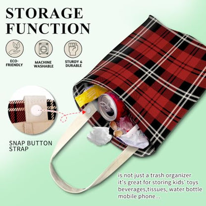 Car Trash Can, Hanging Car Organizer and Storage Bag, Trash Bin for Vehicle, Travelling, Camping Black and Red Checkerboard - color: Black and Red Checkerboard